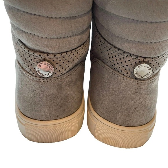 Steve Madden Gray Suede high top lace up side zip womens tennis shoes size 6.5 - Picture 7 of 16
